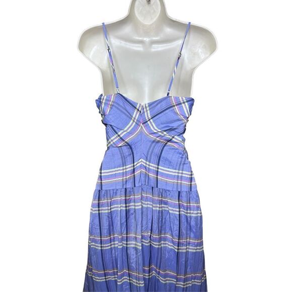 Cinq a Sept 5a7 Loise Purple Plaid MIDI Dress NWT Size 0 - Picture 7 of 10